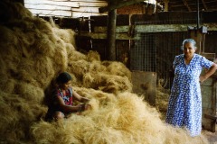 Mother and daughter work together to create rope from the hairs of coconut shells. Photo taken in Kandi, Sri Lanka in the early 1990s. (Photo by Victoria Linssen / Brooks Institute ©2011)