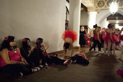 On Monday, July 30, 2012, dancers waited for hours in the Santa Barbara Courthouse in Santa Barbara, Calif., to perform auditions for a spot in the Old Spanish Days Fiesta. A tradition for nearly 80 years, the dancers hoped to get coveted spots on prime nights to dance in front of an audience at the sunken garden. Due to so many applicants this year, the judges were running hours behind schedule. (Photo by Victoria Linssen / Brooks Institute © 2012)